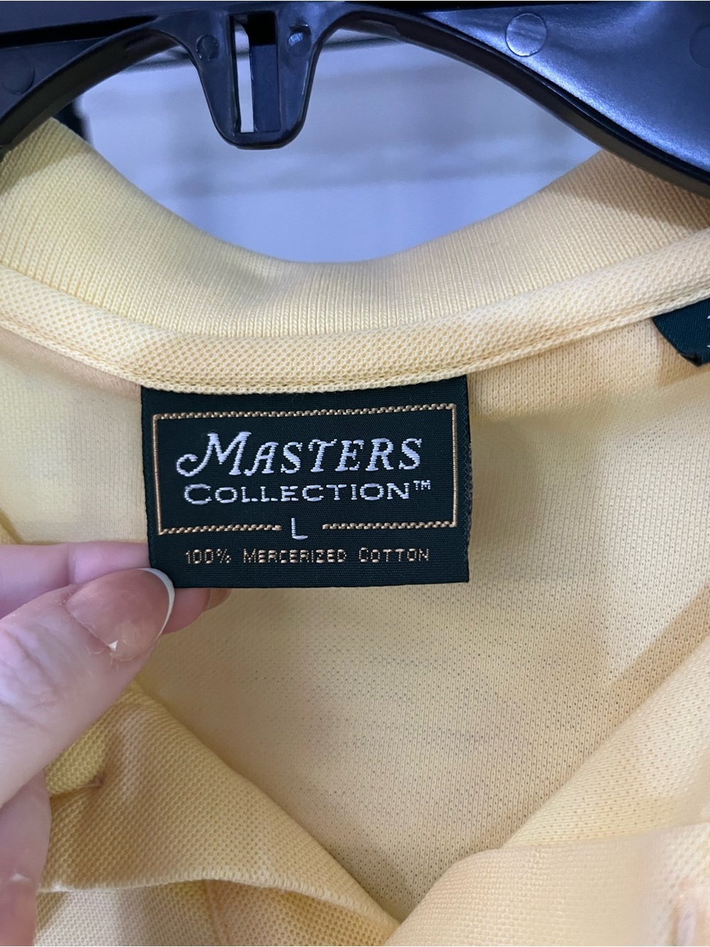 Masters Collection Augusta National Golf Polo Men’s L Yellow Mercerized Cotton